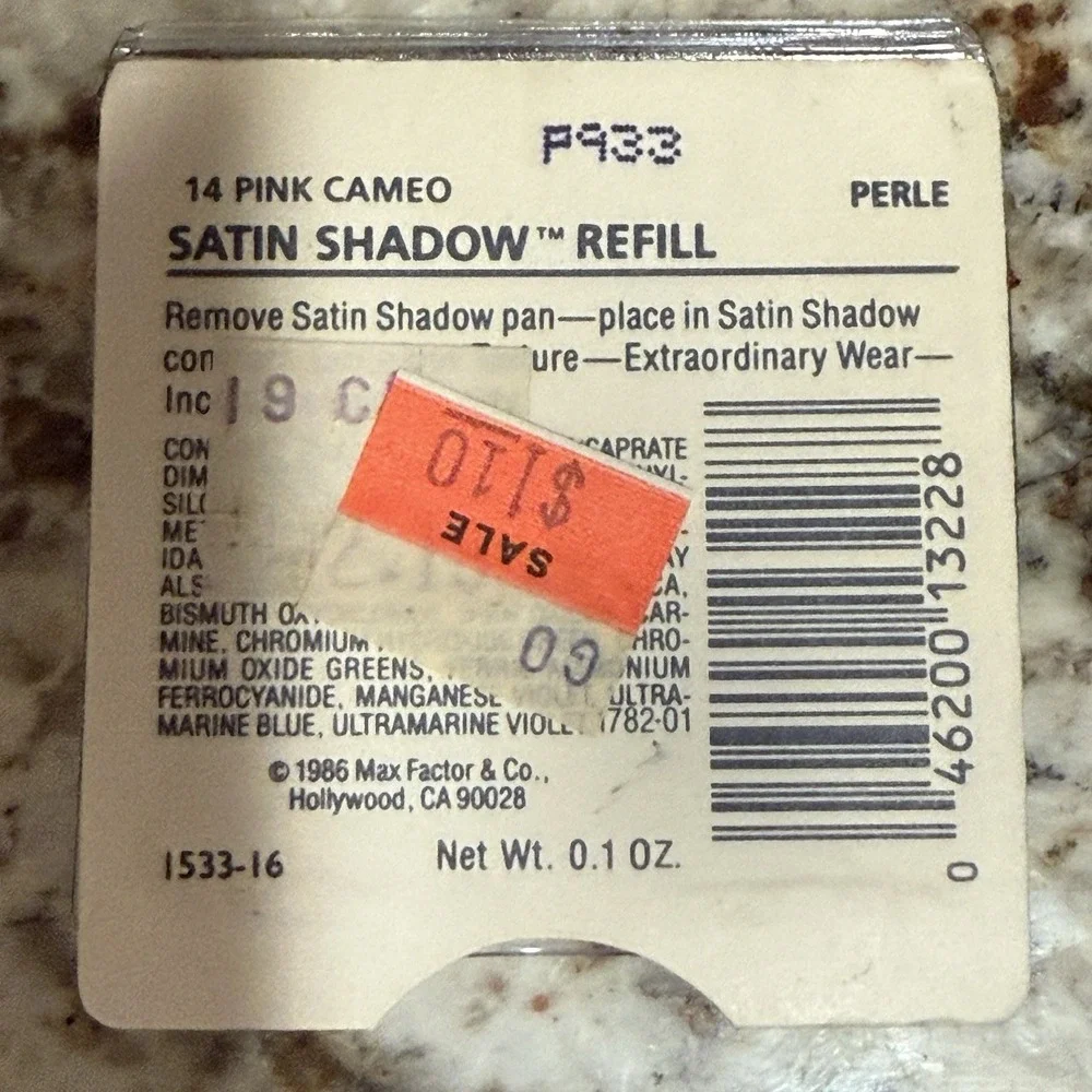 Max Factor Vintage Satin Shadow Refill  Pink Cameo 14 NOS Sealed NEW‎